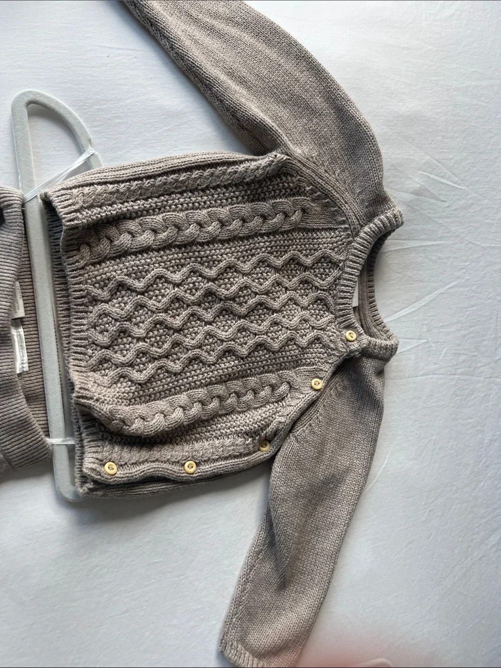 H&M Taupe Knit Cable Sweater Set